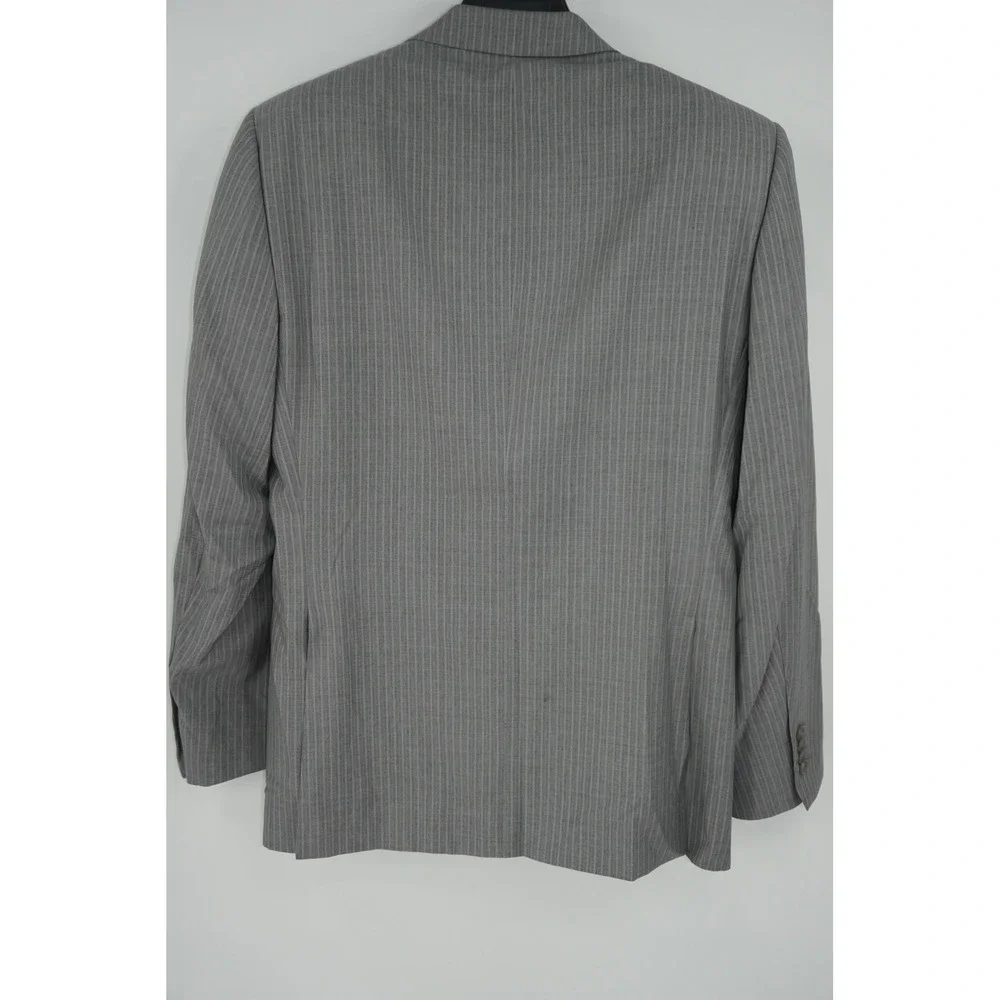 Z Zegna Suit Gray Striped Wool Silk 2 Piece Men's IT 50 Slim 40R US 35x31